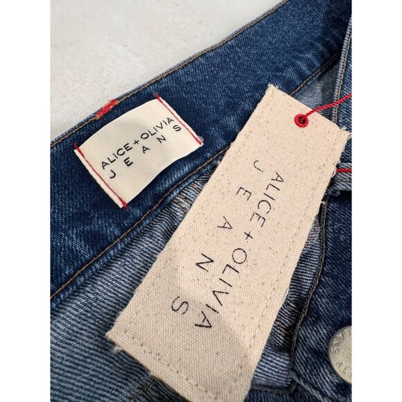 New Alice & Olivia Jeans Women's Size 26 TRISH MID RISE BAGGY JEAN brooklyn blue - Picture 3 of 15